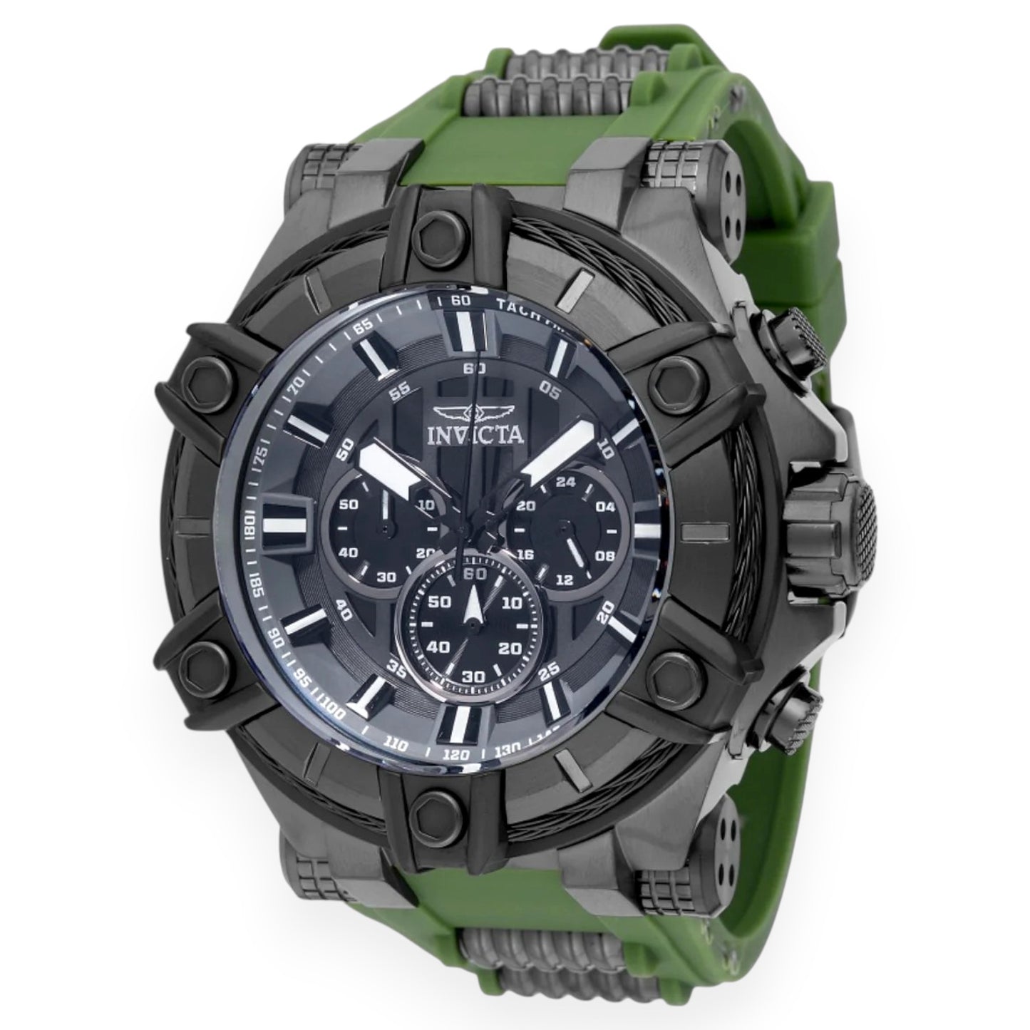 Invicta Bolt Surge reloj para hombre- 52 mm, verde militar, gris plomo (49807)