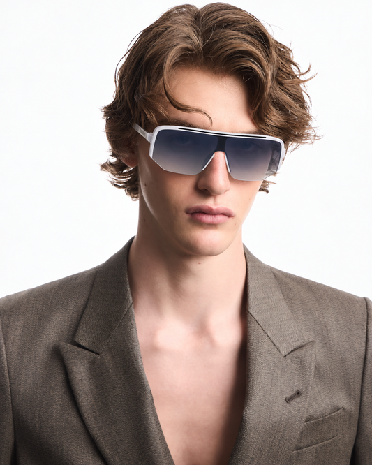 Gafas Guess Factory White Blue Gradient Shield de sol para hombre GO00054 21W 00