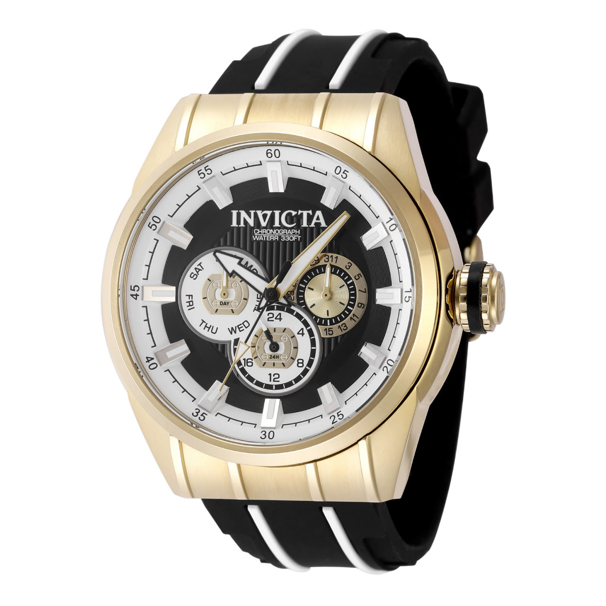 Reloj Invicta Speedway Trackline para hombre - 48 mm, blanco y negro (49055)