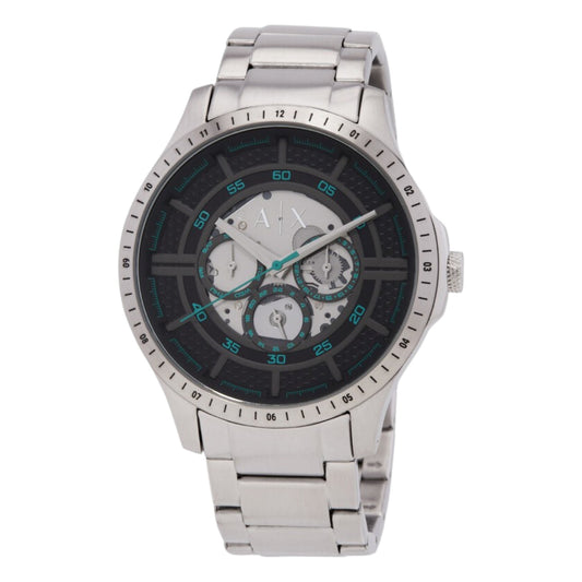 Armani Exchange Hampton Reloj para hombre - 46 mm, negro y plateado (AX2459)