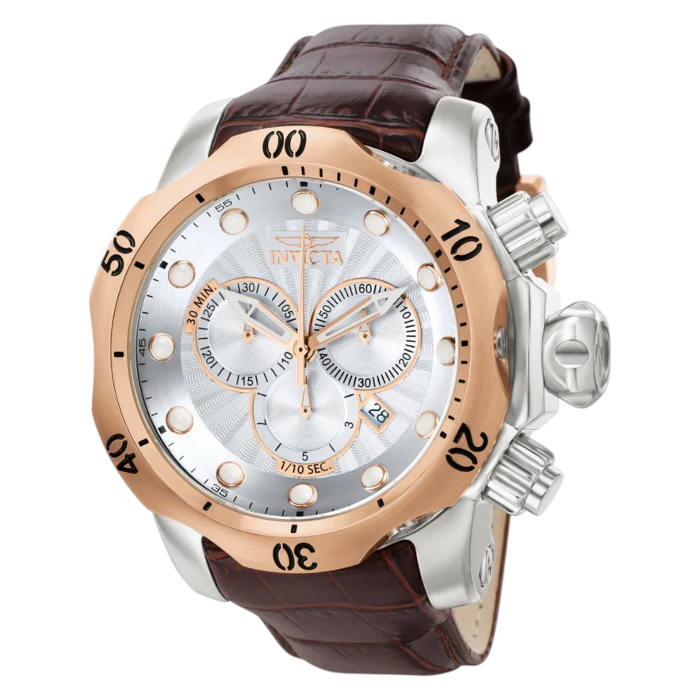 Reloj Invicta Reserve Venom con calibre Swiss Ronda Z60 de hombre - 53,7 mm, marrón (0359)