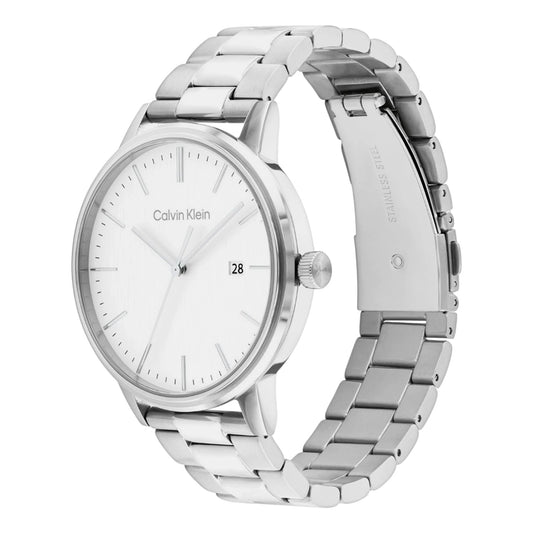 Reloj Calvin Klein Linked Bracelet para hombre - 43 mm, acero plateado (WM25200477JWS)
