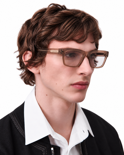Monturas Calvin Klein rectangulares marrones para hombre CK24525-200