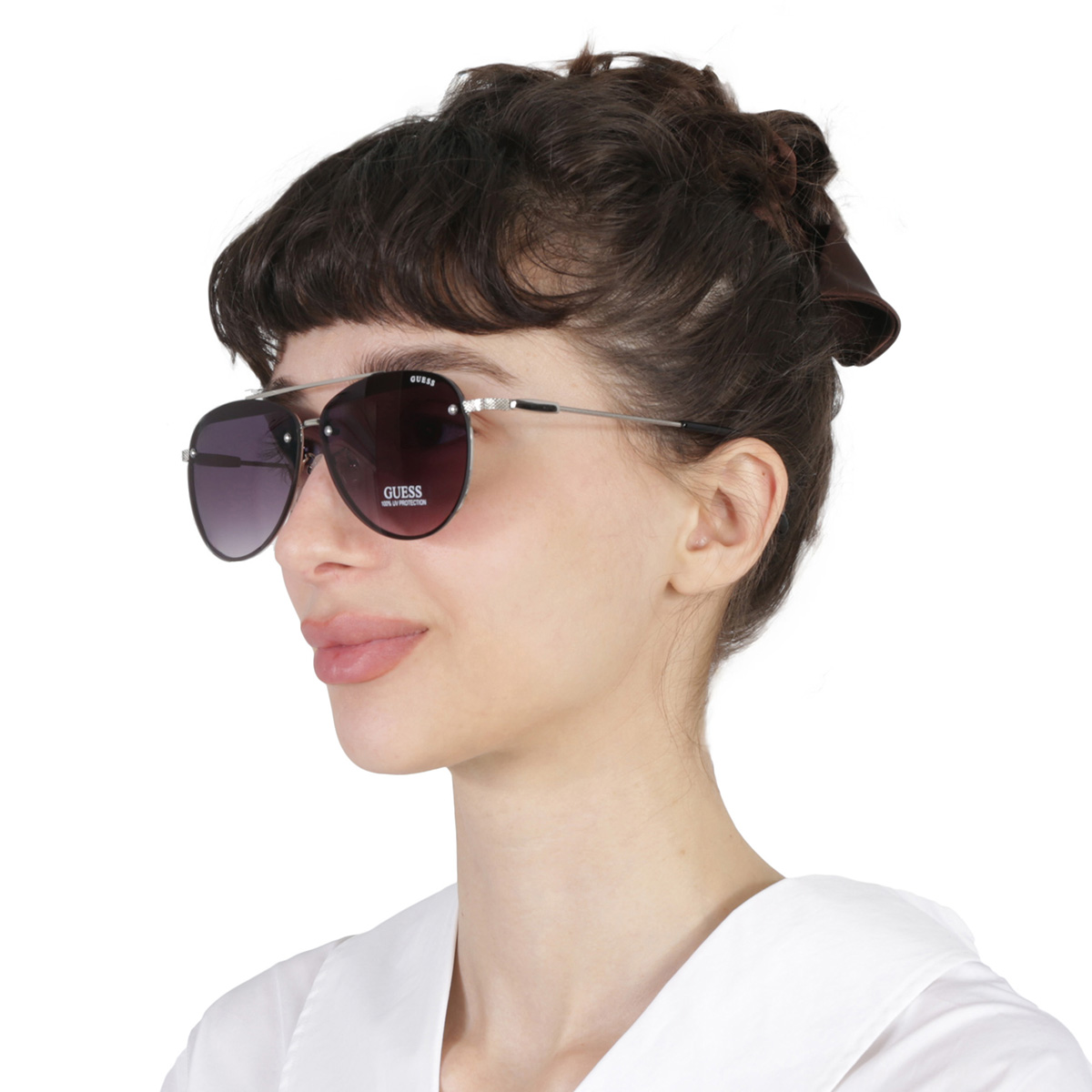 Gafas Guess Factory tipo piloto con degradado humo de sol para mujer GF0386 10B 63