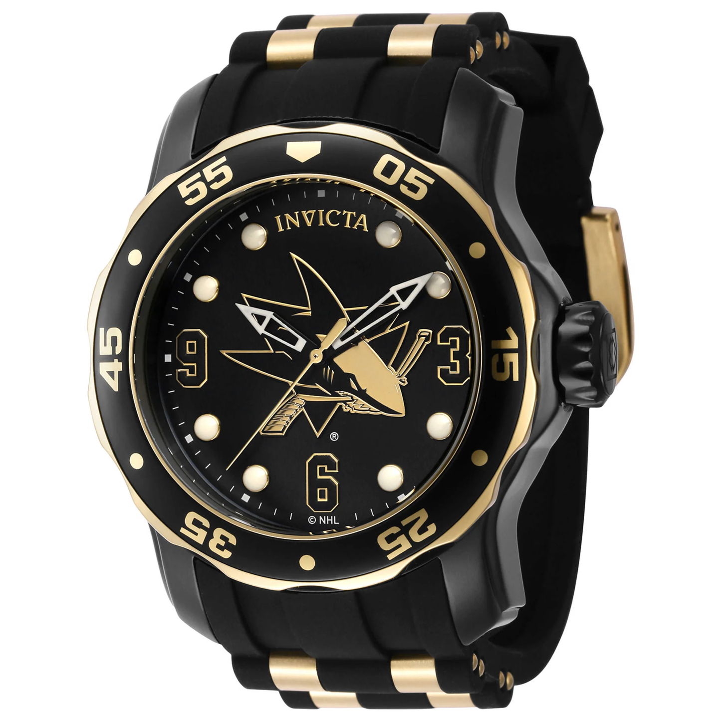 Reloj Invicta Pro Diver Scuba San Jose Sharks NHL para hombre - 48mm, negro (42318)