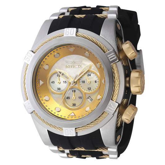 Reloj Invicta Bolt Zeus con esfera de nácar para hombre - 53 mm, negro, dorado, acero (46468)